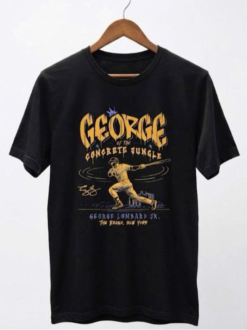 George Short Sleeve Graphic Tee with Yellow Print